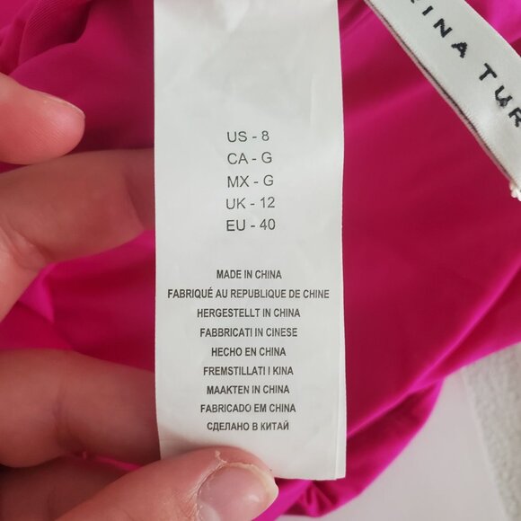 TRINA TURK Womens Getaway Solids One Shoulder One Piece Swimsuit Size8 Berry NWT - Picture 5 of 11